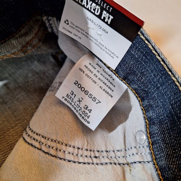 Lee Dark Acid Washed Premium Select Relaxed Fit Straight Leg Jeans Size 31x34 - Picture 4 of 12